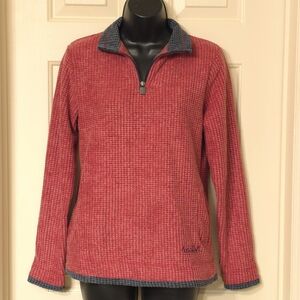Weird Fish Womens Red 1/4 Zip Fleece Pullover, Sz UK 8/US 4, Recycled Poly Blend